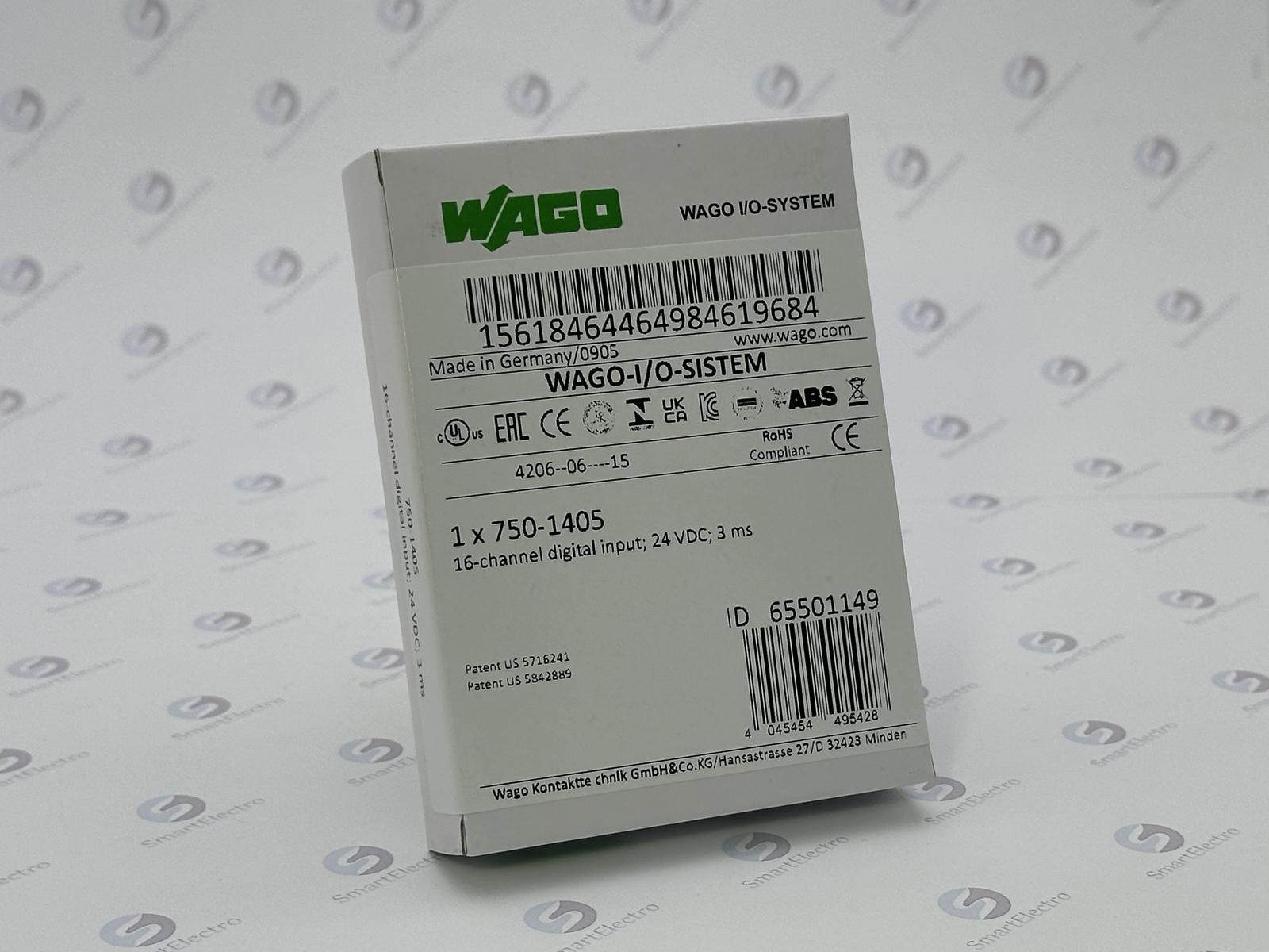 Wago 750-1405 (16-канал. модуль дискретного ввода, 24 V DC, 3,0 мс, HSS)