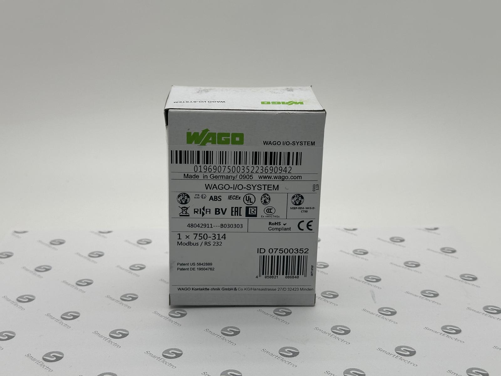 Wago 750-314 (Каплер Modbus, RS-232, 19.2 kBd)