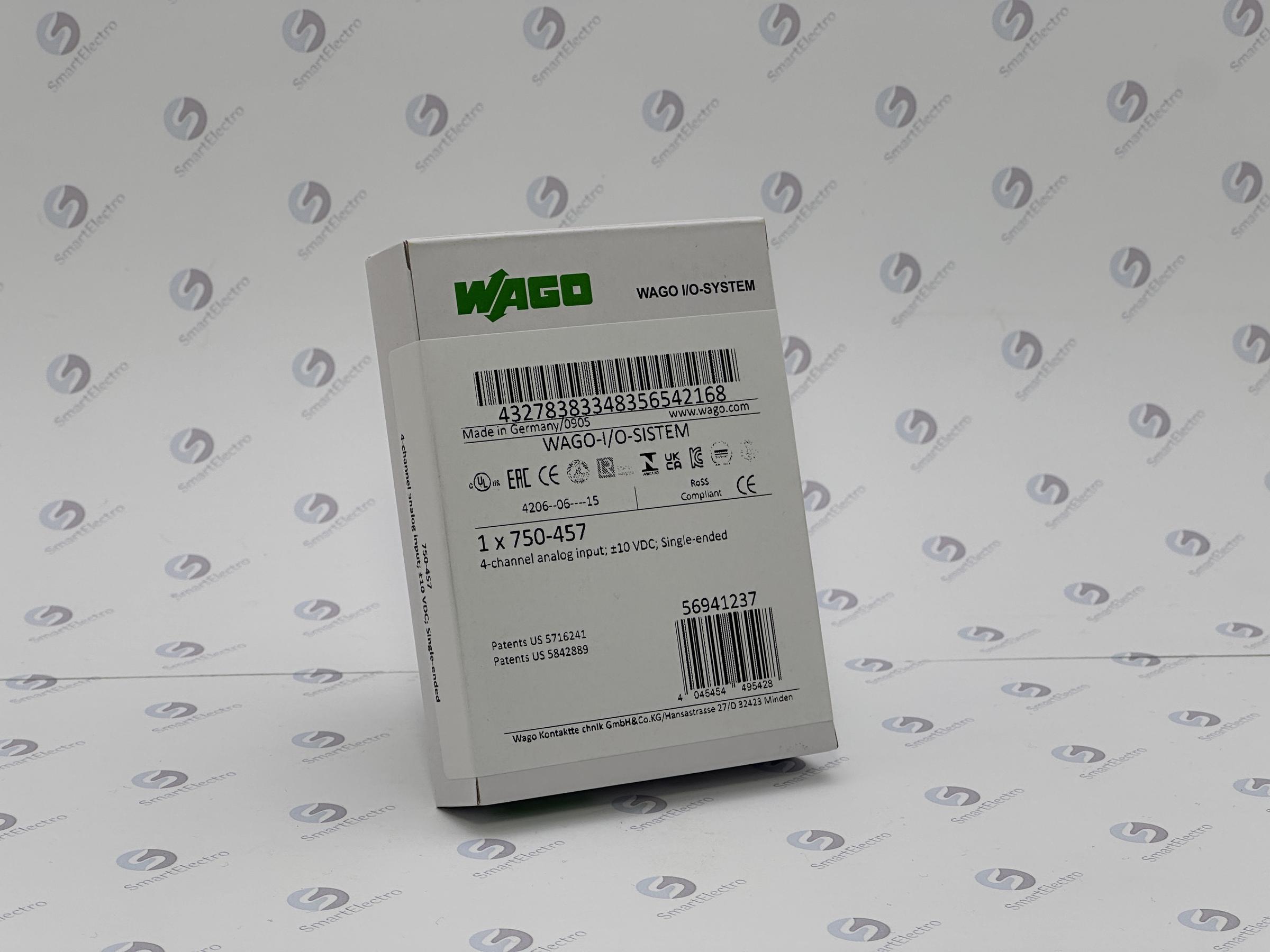 Wago 750-457 (4 аналоговых входа ± 10 В несимметричный).
