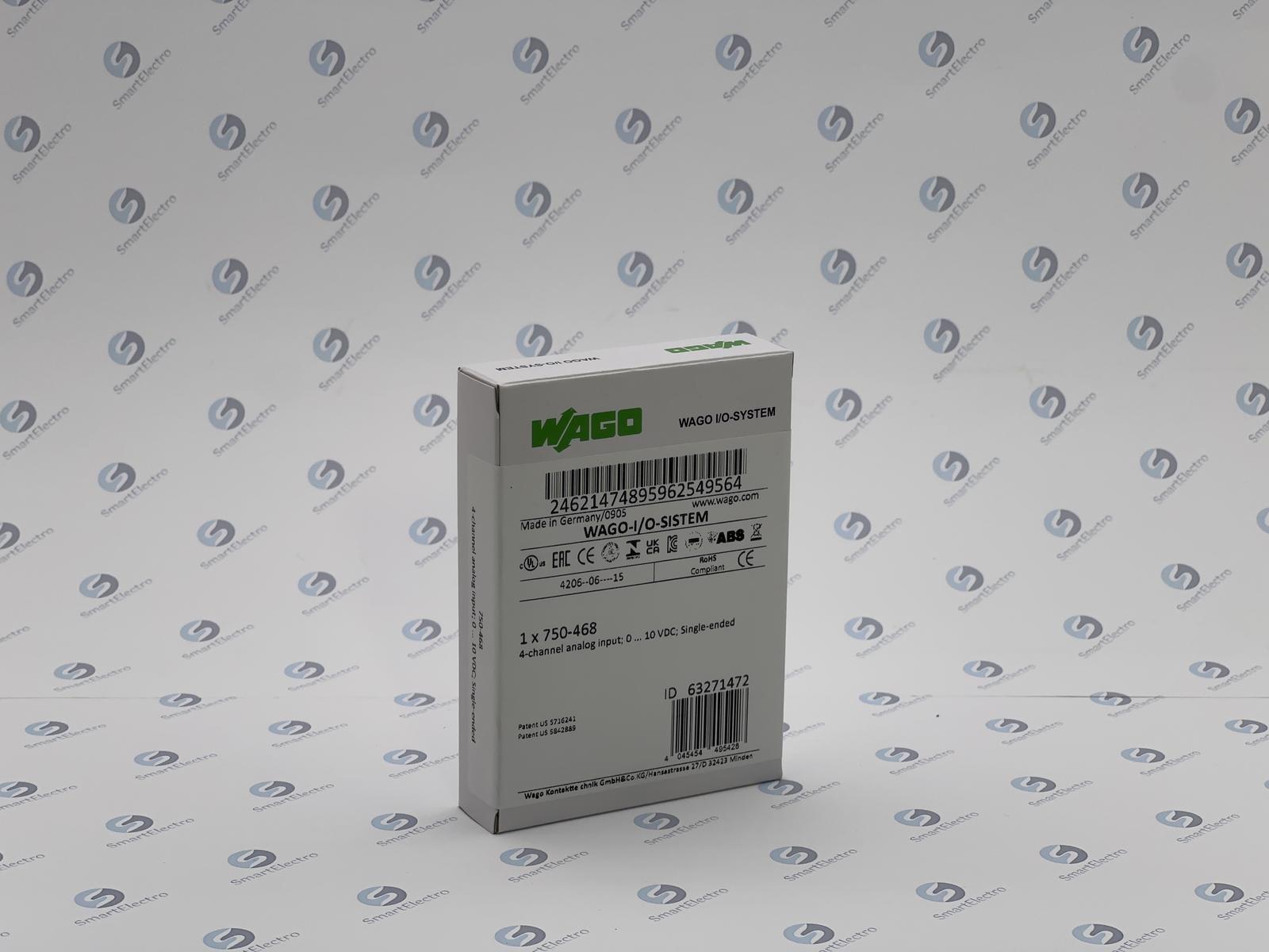 Wago 750-468 (4-канал. модуль аналогового ввода 0-10 В, с общим проводом)