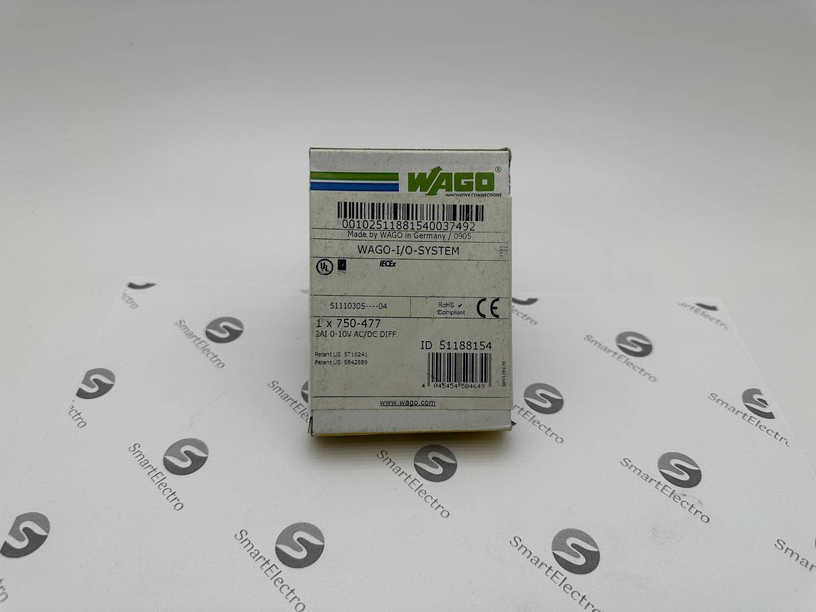 Wago 750-477 (2-канал. модуль аналогового ввода 0-10 В, AC/DC, диф. вход)