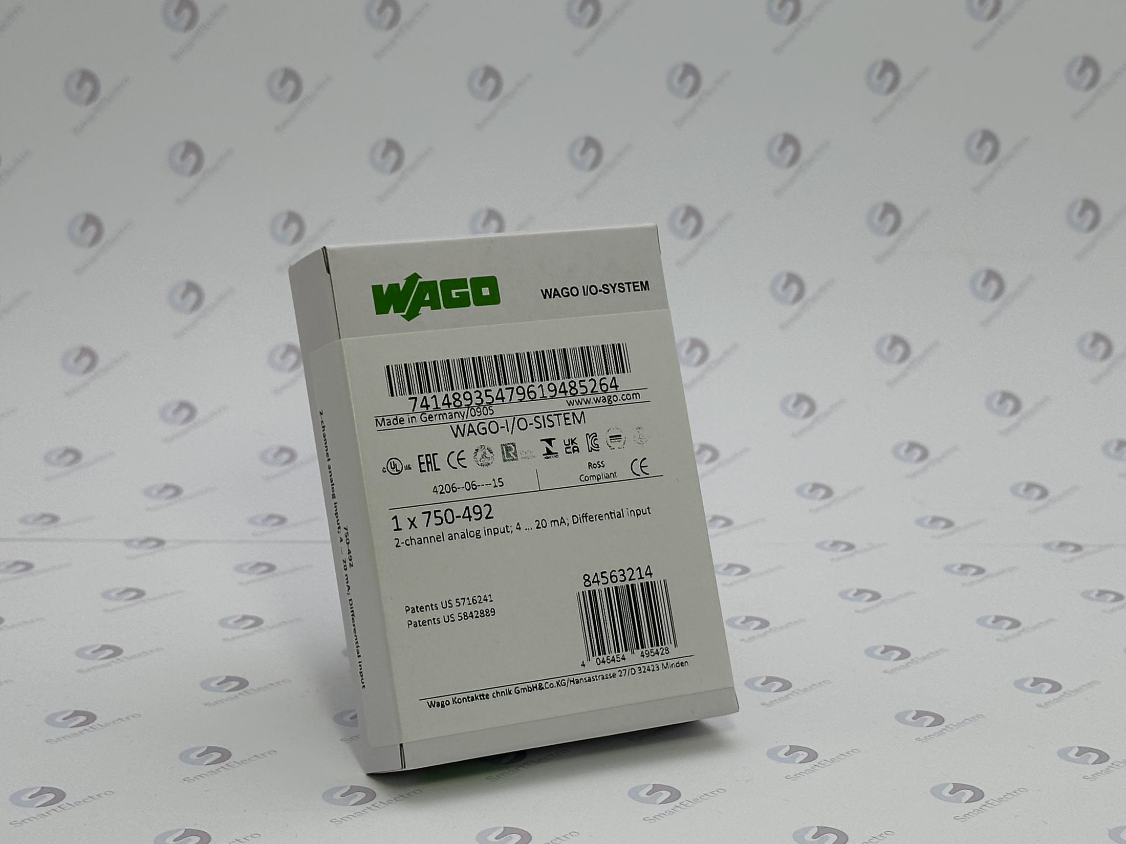 Wago 750-492 (2-канал. модуль аналогового ввода, 4-20-mA)