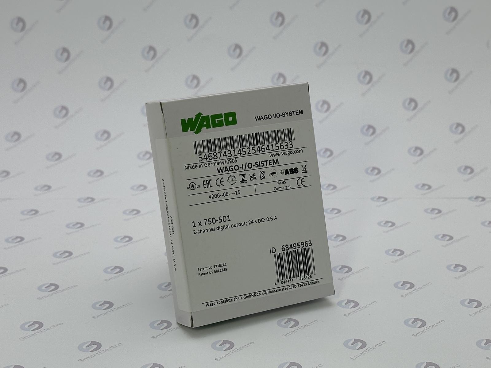 Wago 750-501 (2-канал. дискретный вывод, 24 V DC, 0,5 A)