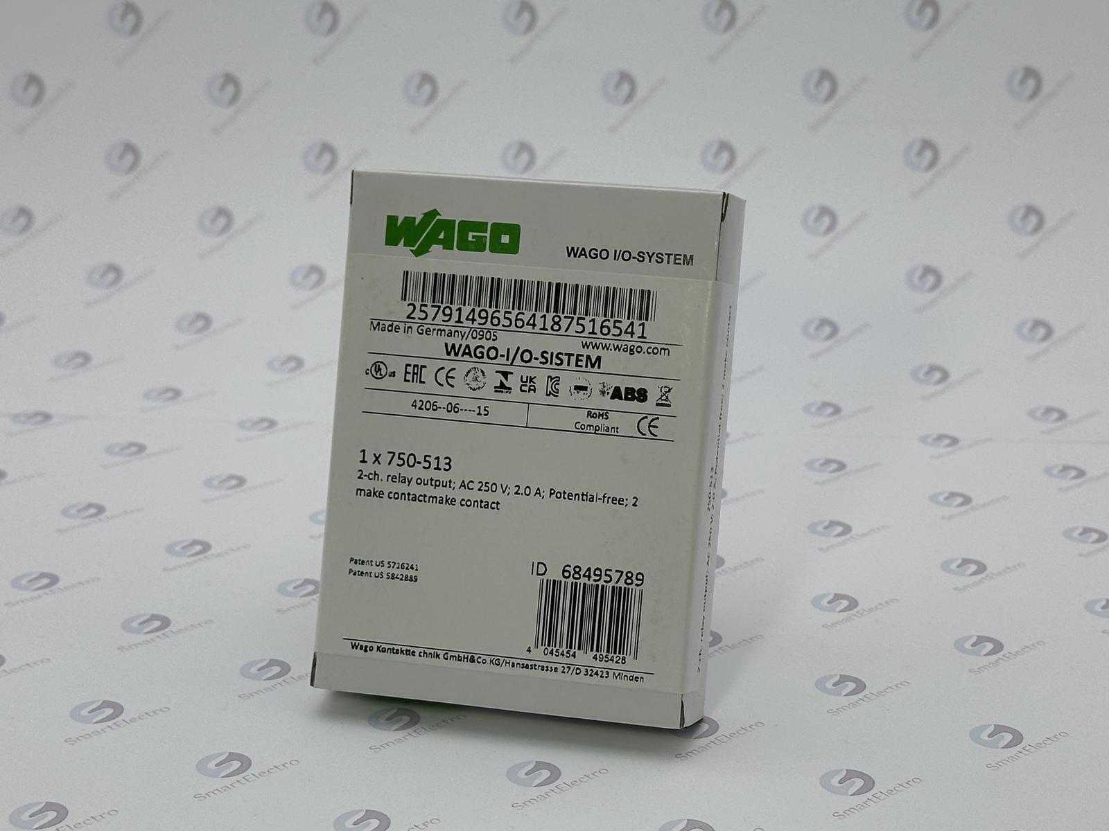 Wago 750-513 (2-канал. модуль релейного вывода, 250V AC / 30V DC, 2A, 2NO)