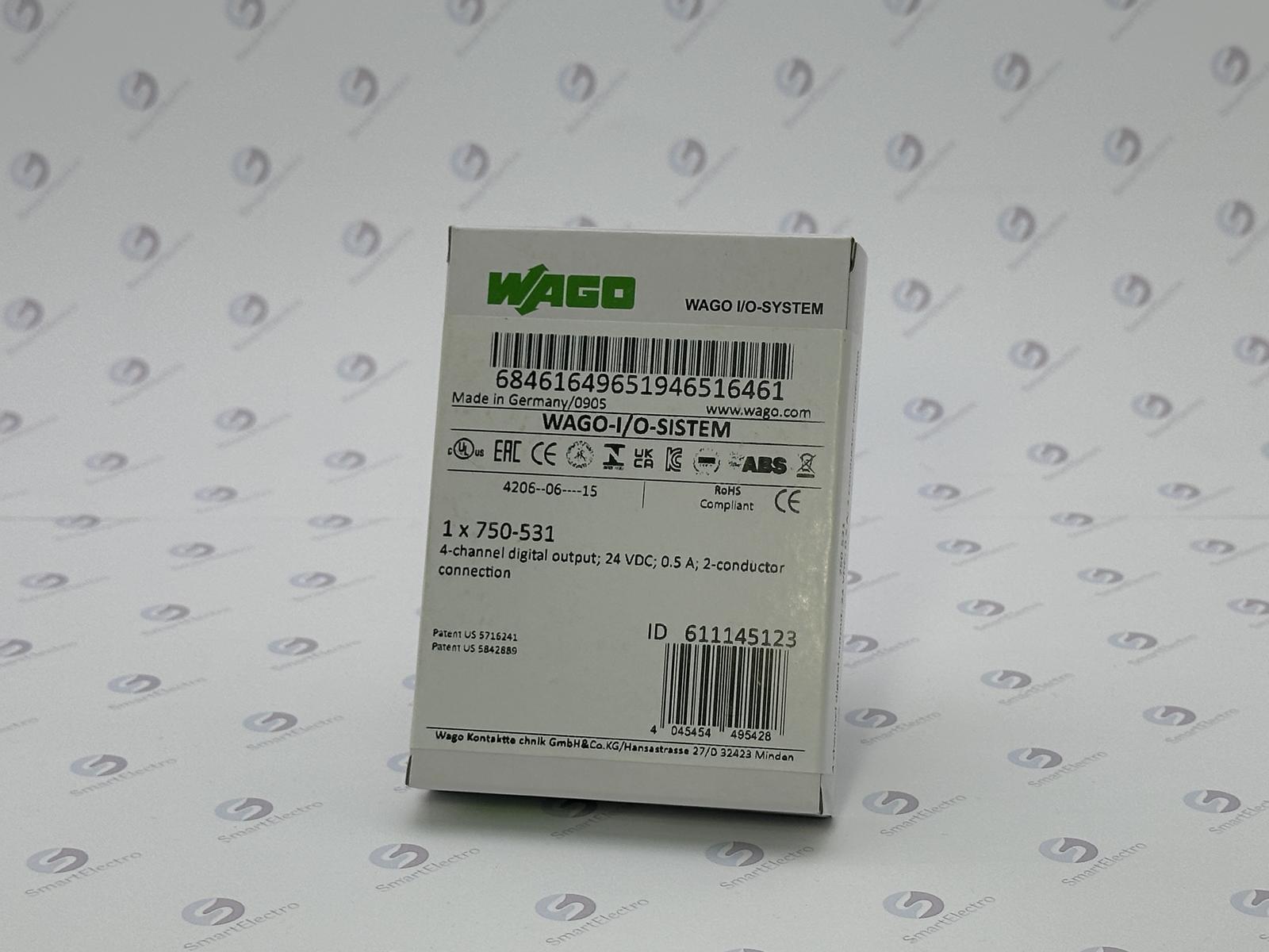 Wago 750-531 (4-канал. дискретный вывод, 24 V DC, 0,5 A, 2-пр., HSS)