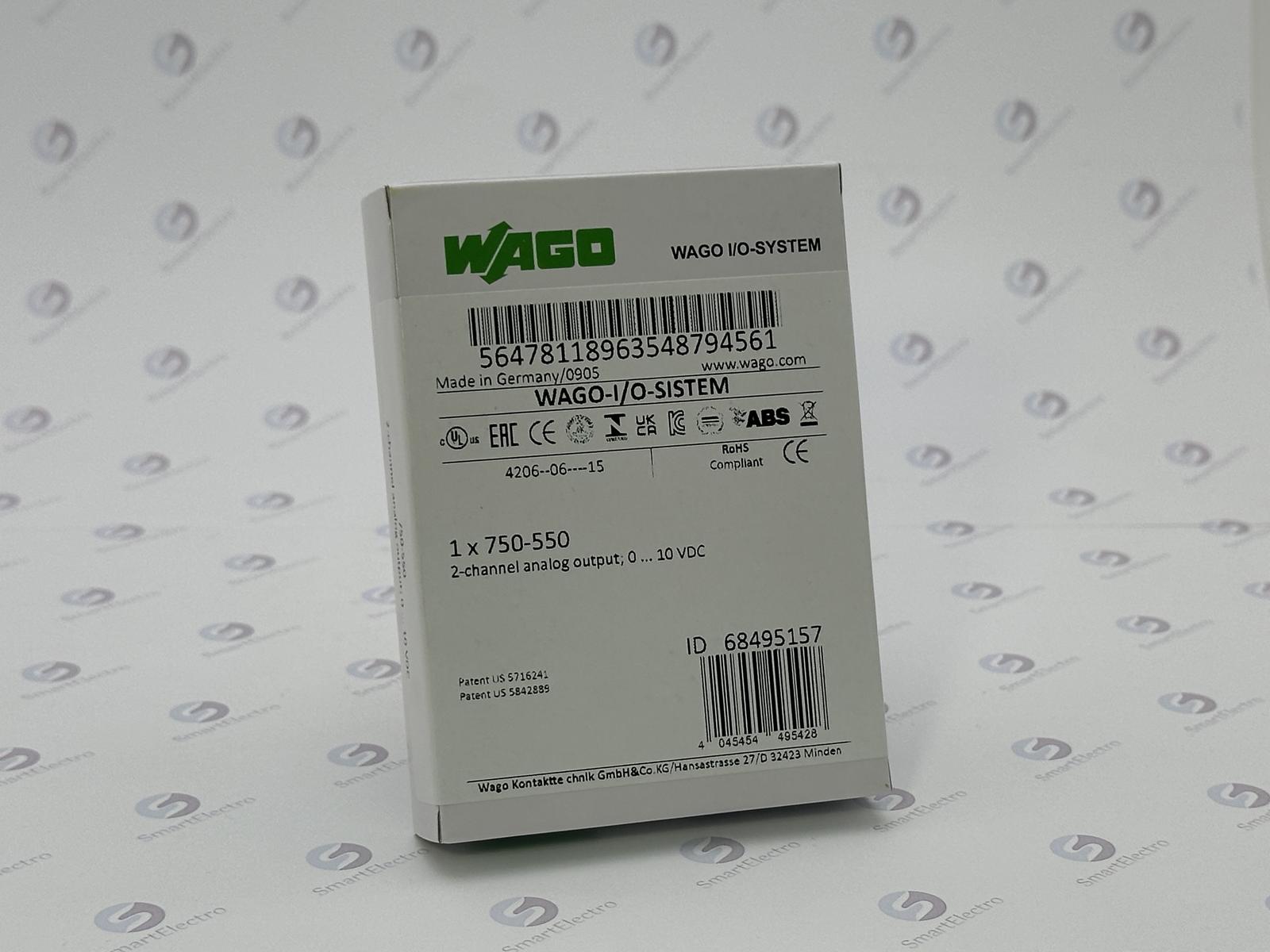 Wago 750-550 (2-канал. модуль аналогового вывода, 0-10 В DC)